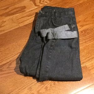 black denim mom jeans